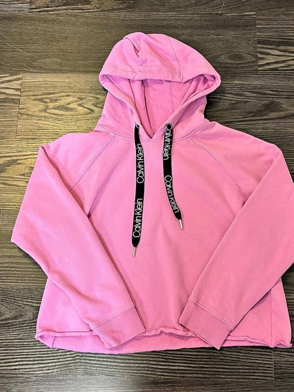 Sporty Calvin Klein L streetwear Pink Logo barbiecore Pullover Hoodie